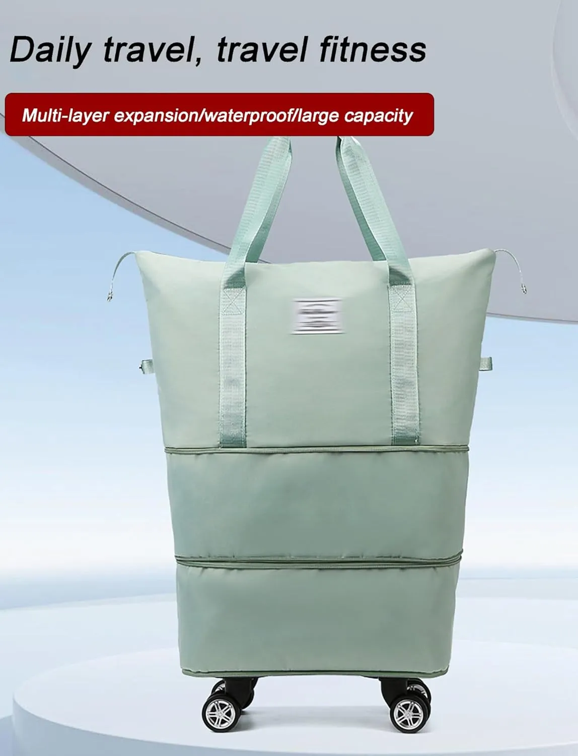 Women's Expandable Wheeled Duffle Bag - Large Capacity with 360° Spinner Wheels & Detachable Packing Cubes, Carry-On Luggage for Short Trips, Gym, Weekend Getaway(Gray)