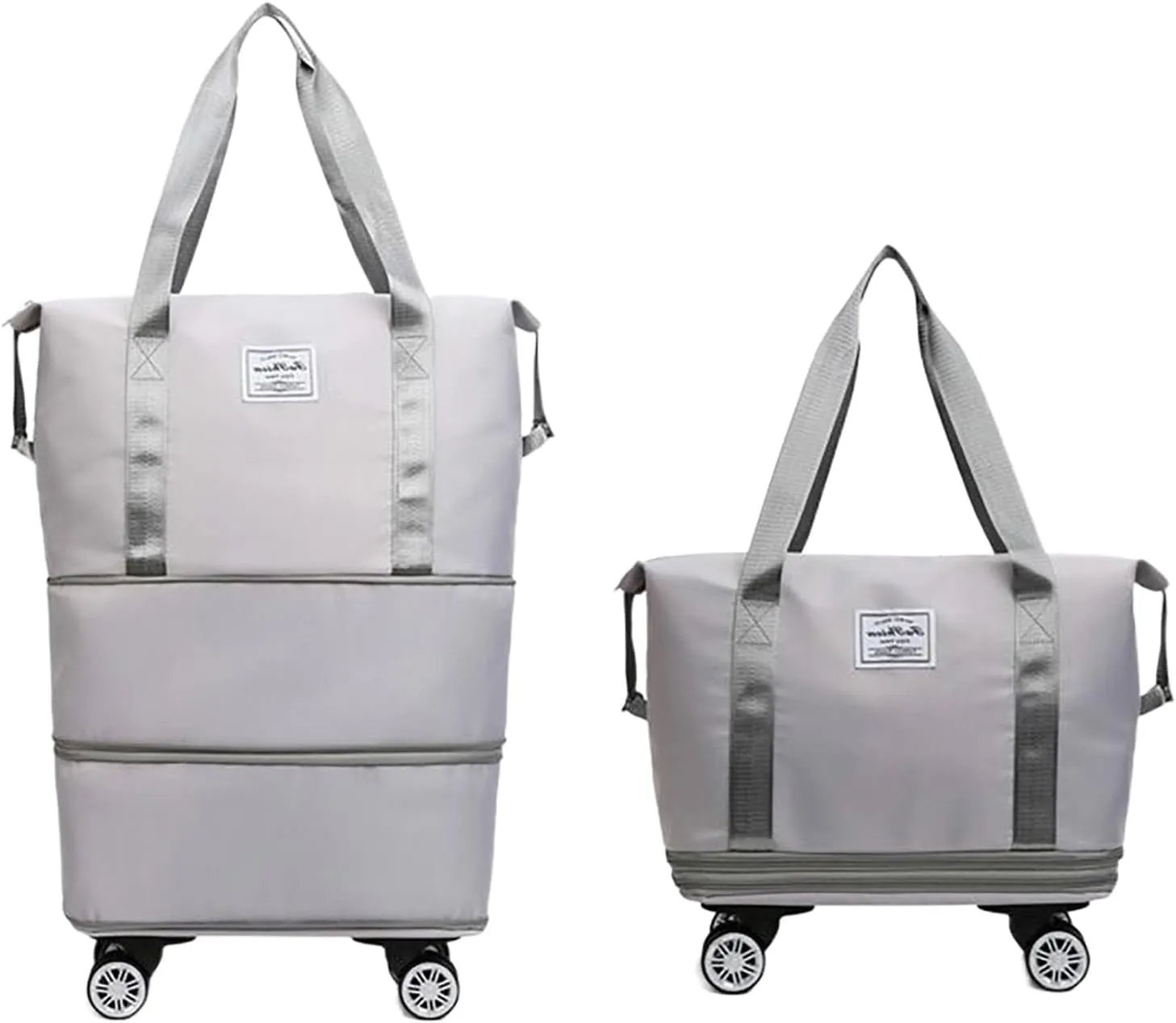 Women's Expandable Wheeled Duffle Bag - Large Capacity with 360° Spinner Wheels & Detachable Packing Cubes, Carry-On Luggage for Short Trips, Gym, Weekend Getaway(Gray)