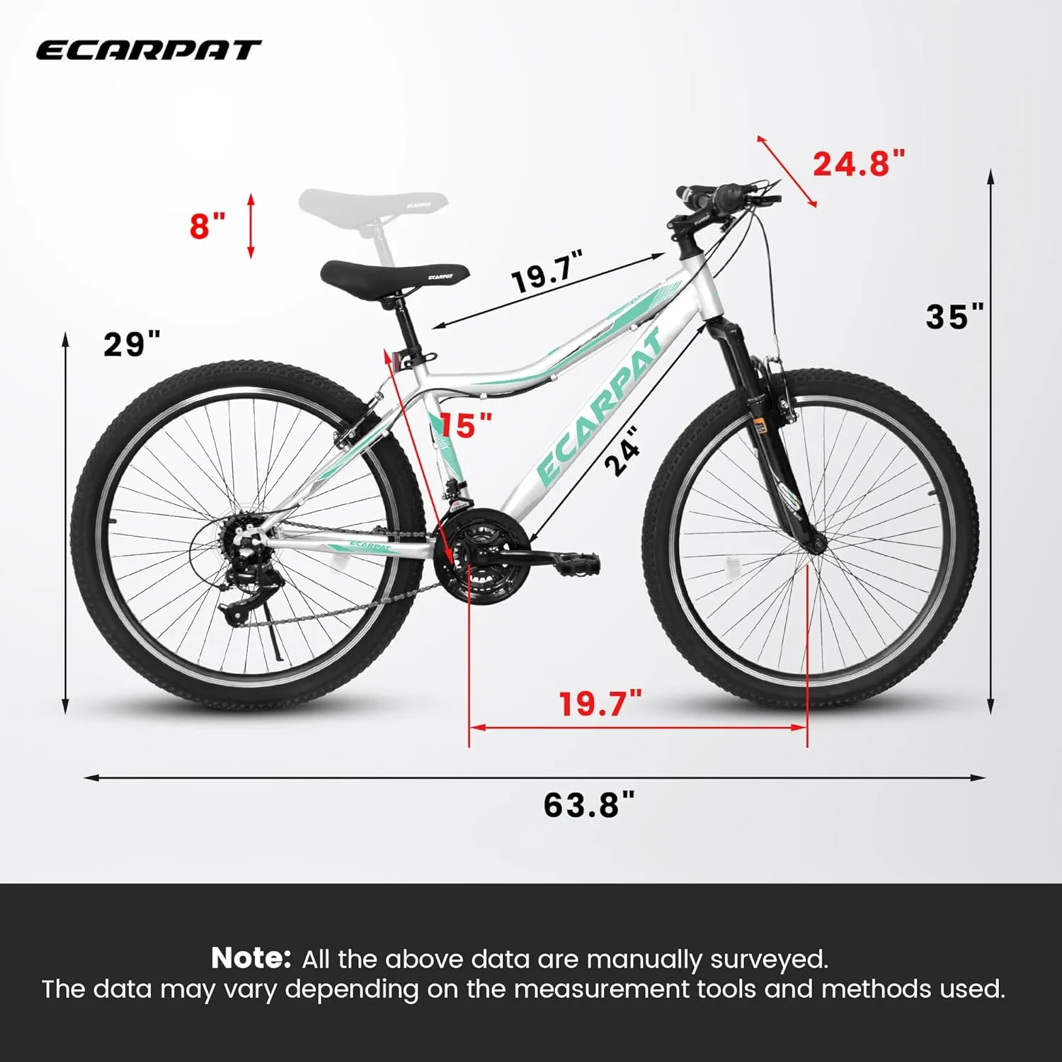 Womens' Girls 24/26 Inch Kids Mountain Bikes, 21-Speed Children's Day Gifts for Ages 10  Years Old Bicycles, School Work Daily Commuting Summer Travel Bikes