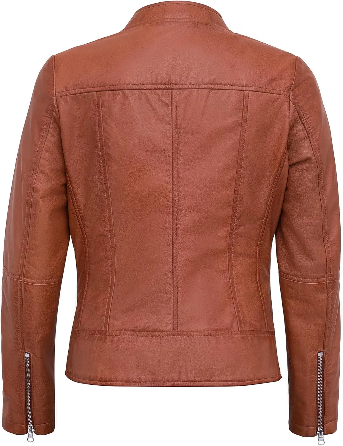 Womens Leather Jackets - Real Lambskin Stylish Motorcycle Leather Coat Women