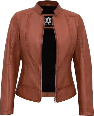 Womens Leather Jackets - Real Lambskin Stylish Motorcycle Leather Coat Women