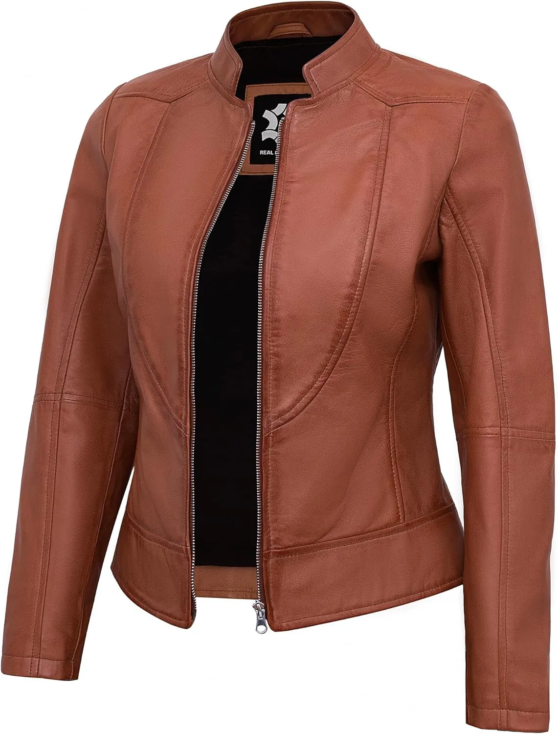 Womens Leather Jackets - Real Lambskin Stylish Motorcycle Leather Coat Women
