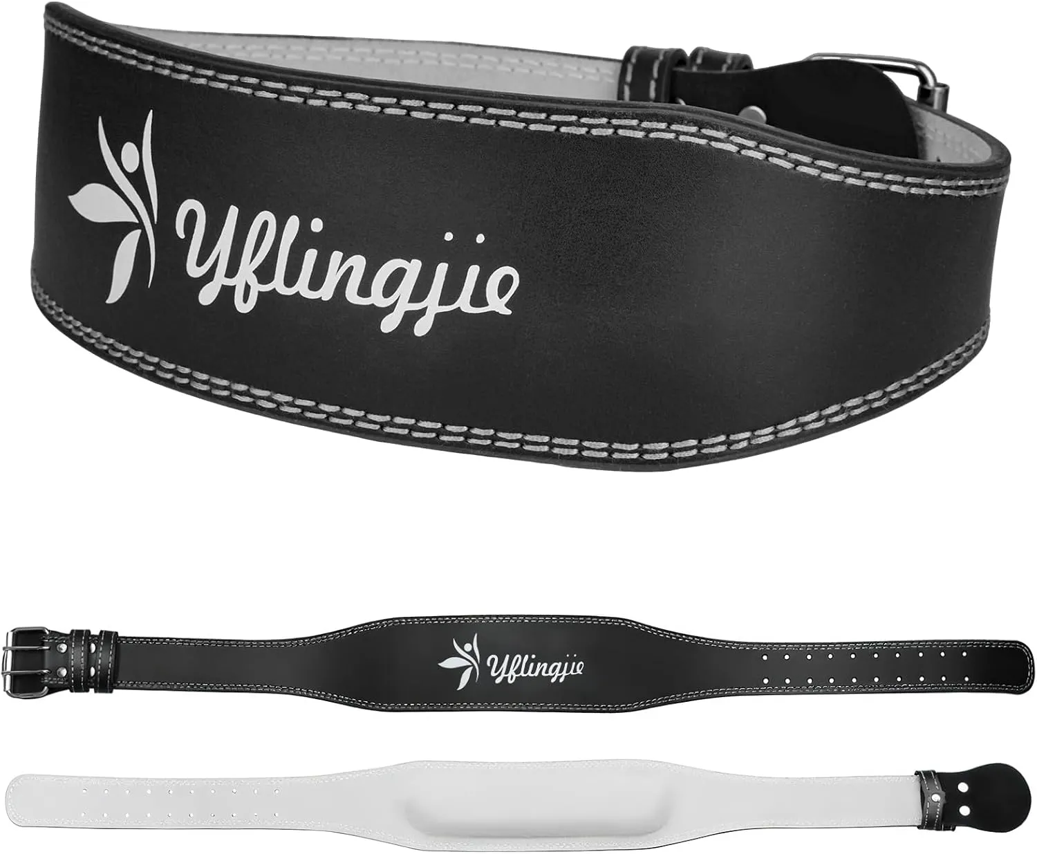 Women's Leather Lumbar Gym Belt for Heavy Lifting - 6.8mm Thick Weight Lifting Belt with Back Brace Support（Women & Men）, Squat Belt for Squats, Deadlifts & Strength Training (3 Sizes） (S/M/L)