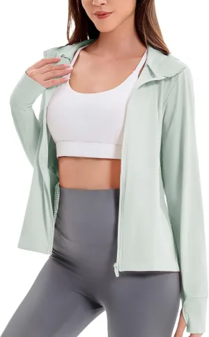 Women's UPF 50  UV Sun Protection Hoodie Breathable Cool Jackets Athletic Long Sleeve Shirts For Outdoor Hiking