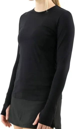 Women's UV Blocker Long Sleeve TOP, Black, X-Large