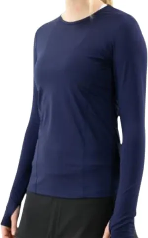Women's UV Blocker Long Sleeve TOP, Navy, Medium