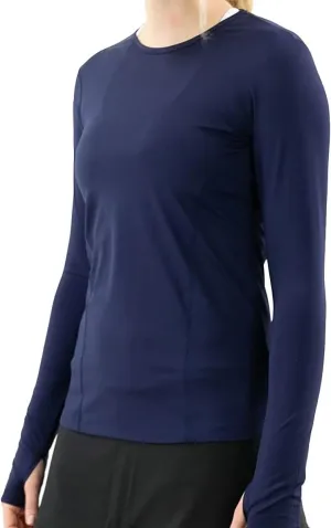 Women's UV Blocker Long Sleeve TOP, Navy, X-Large
