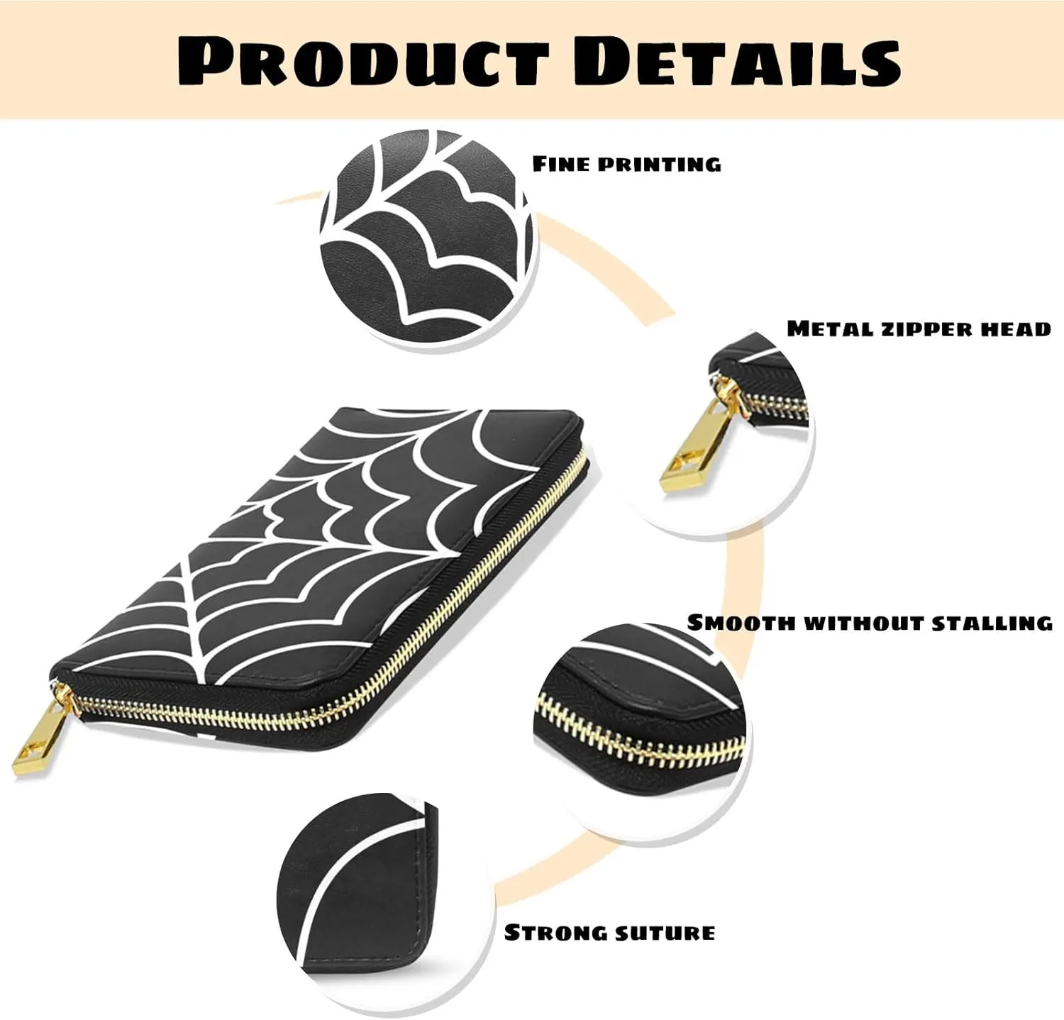 Womens Wallet PU Leather Long Purse Credit Card Clutch with Zipper Coin Purse