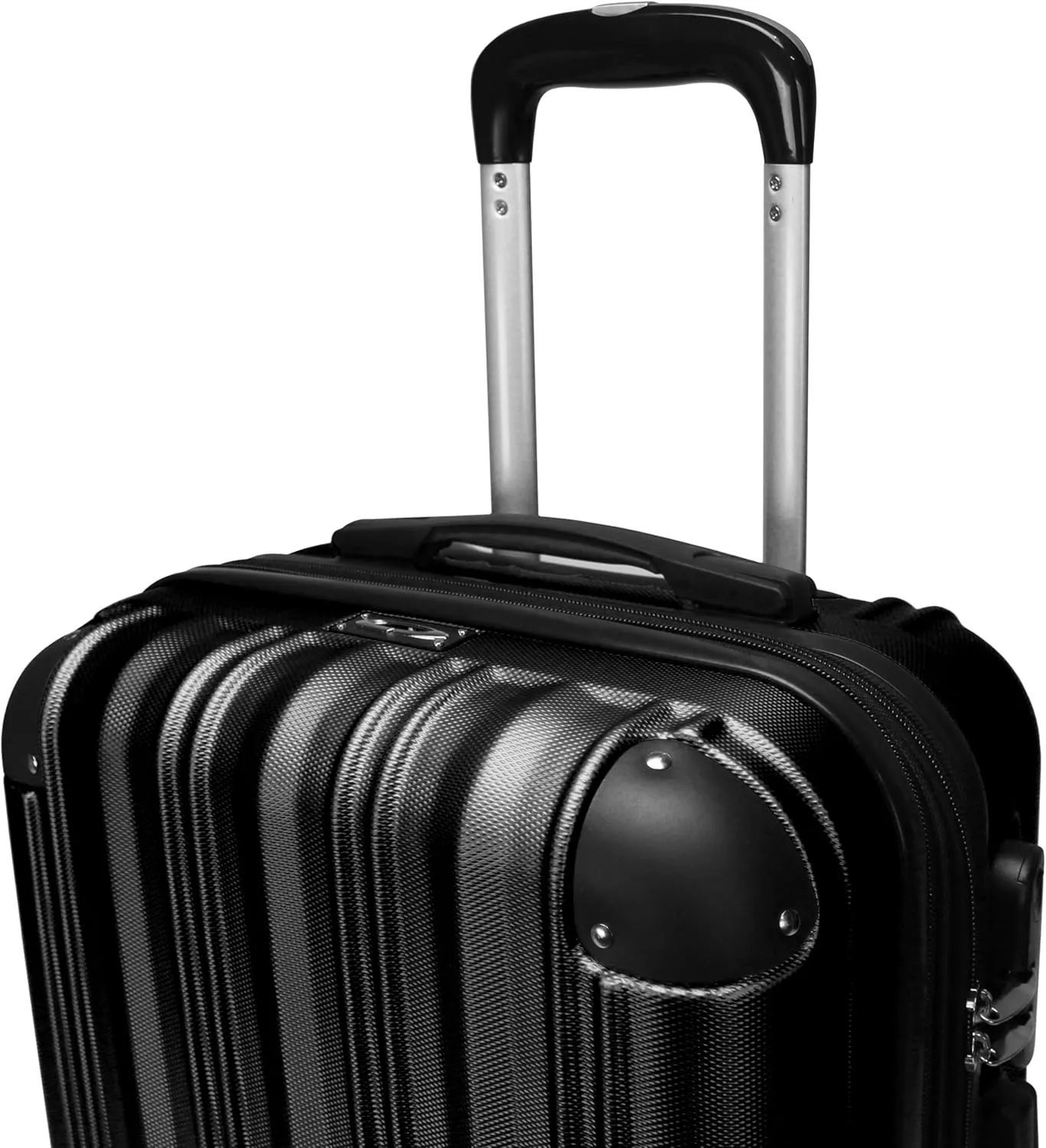 World Traveler Kemyer Quest Hardside Lightweight Expandable Spinner Suitcase Luggage, Black, 20-inch