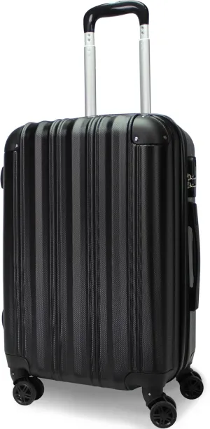 World Traveler Kemyer Quest Hardside Lightweight Expandable Spinner Suitcase Luggage, Black, 20-inch