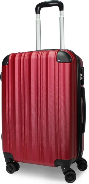 World Traveler Kemyer Quest Hardside Lightweight Expandable Spinner Suitcase Luggage, Burgundy, 20-inch