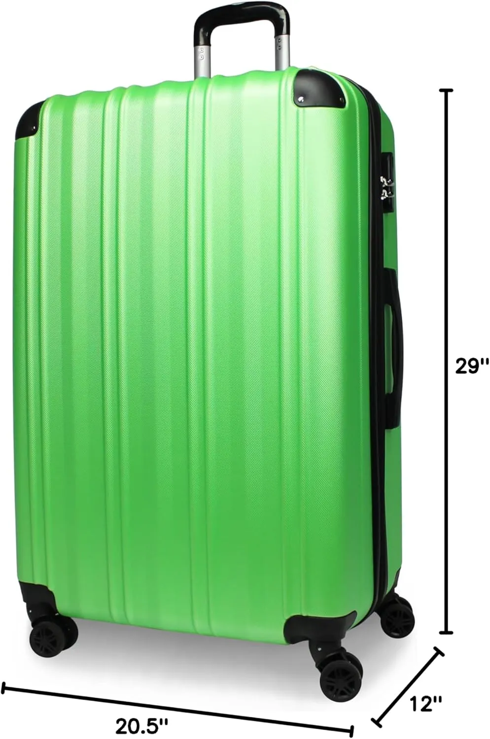 World Traveler Kemyer Quest Hardside Lightweight Expandable Spinner Suitcase Luggage, Green, 29-inch