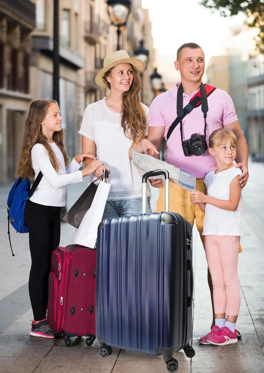 World Traveler Kemyer Quest Hardside Lightweight Expandable Spinner Suitcase Luggage, Navy, 25-inch