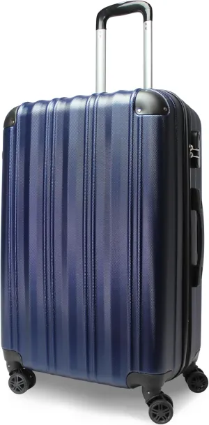 World Traveler Kemyer Quest Hardside Lightweight Expandable Spinner Suitcase Luggage, Navy, 25-inch