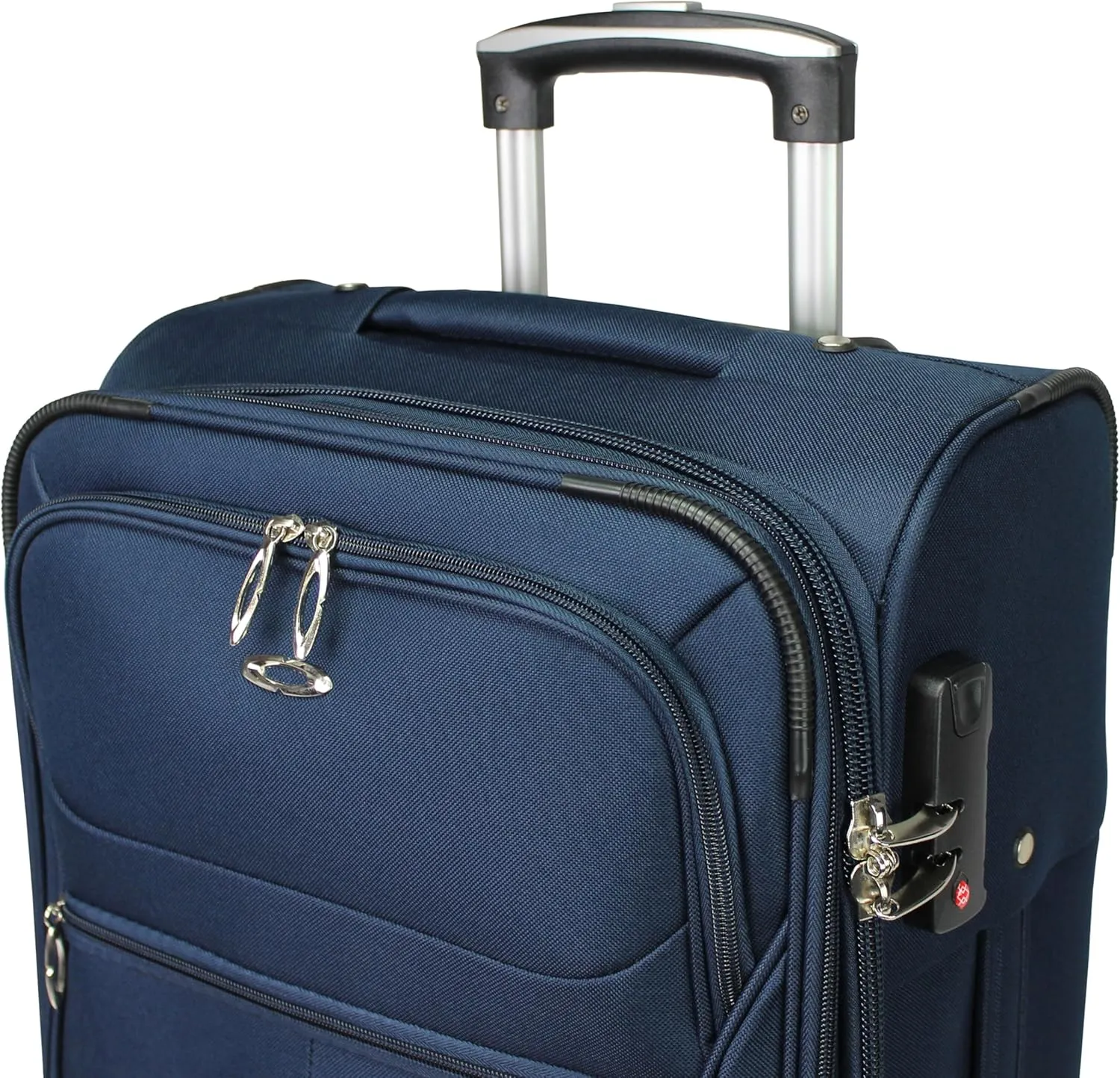 World Traveler Kemyer Softside Lightweight Expandable Spinner Luggage, Navy, 3-Piece Set(20in,25in,29in)