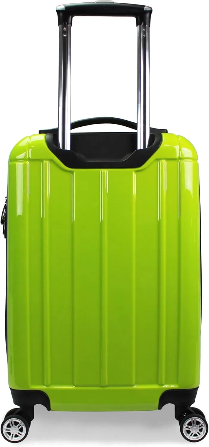 World Traveler VentureX Airline Approved Carry-On Luggage – Lightweight Hardside Suitcase with Spinner Wheels, Contour Apple Green, 20-inch