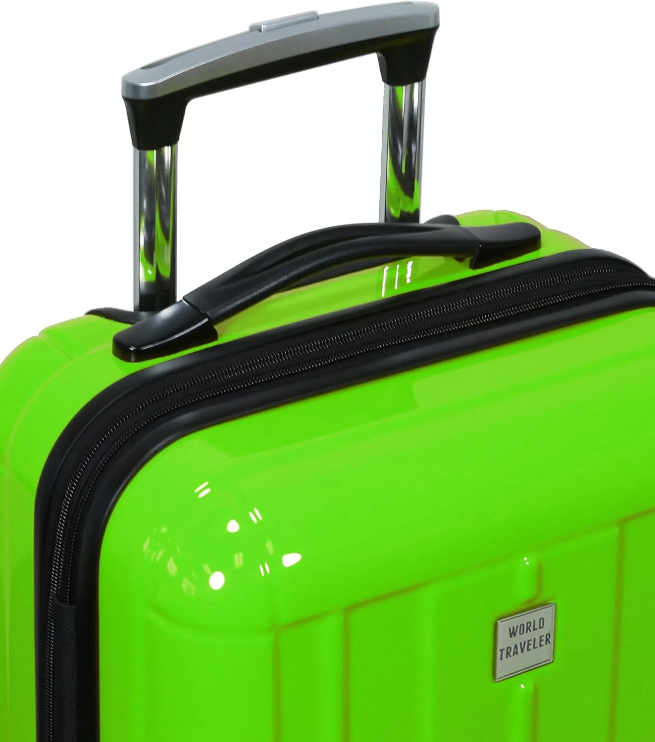 World Traveler VentureX Airline Approved Carry-On Luggage – Lightweight Hardside Suitcase with Spinner Wheels, Contour Apple Green, 20-inch