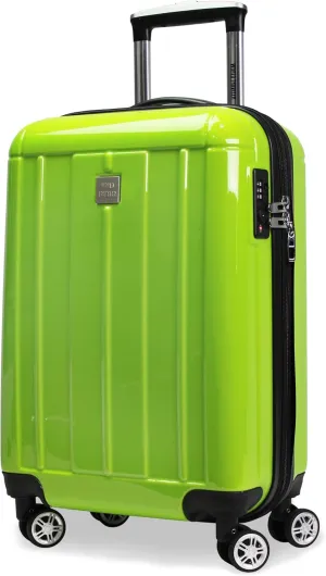 World Traveler VentureX Airline Approved Carry-On Luggage – Lightweight Hardside Suitcase with Spinner Wheels, Contour Apple Green, 20-inch