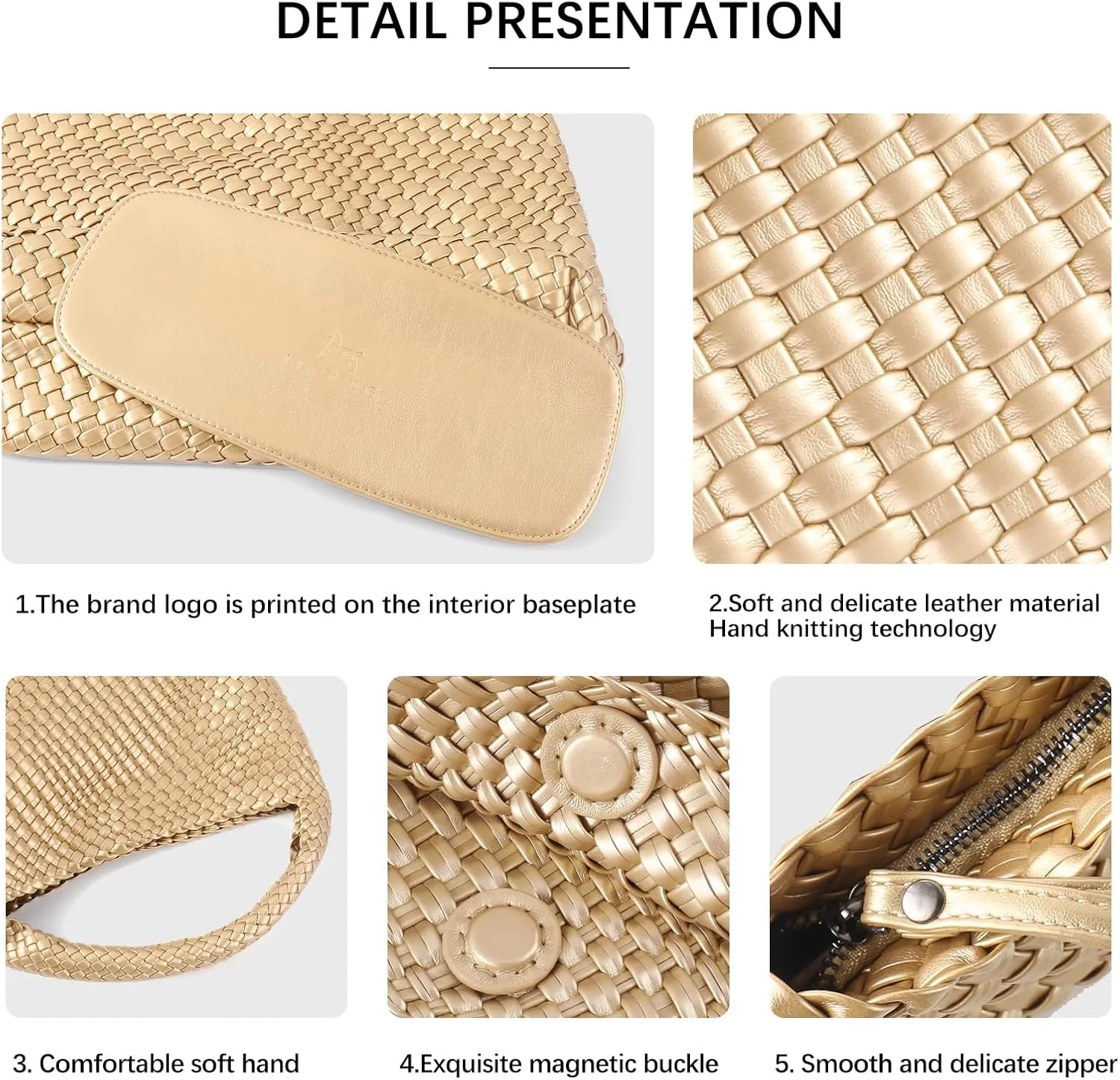Woven Bag for Women Vegan Leather Tote Bag Large Summer Beach Travel Handbag and Purse Retro Handwoven Shoulder Bag