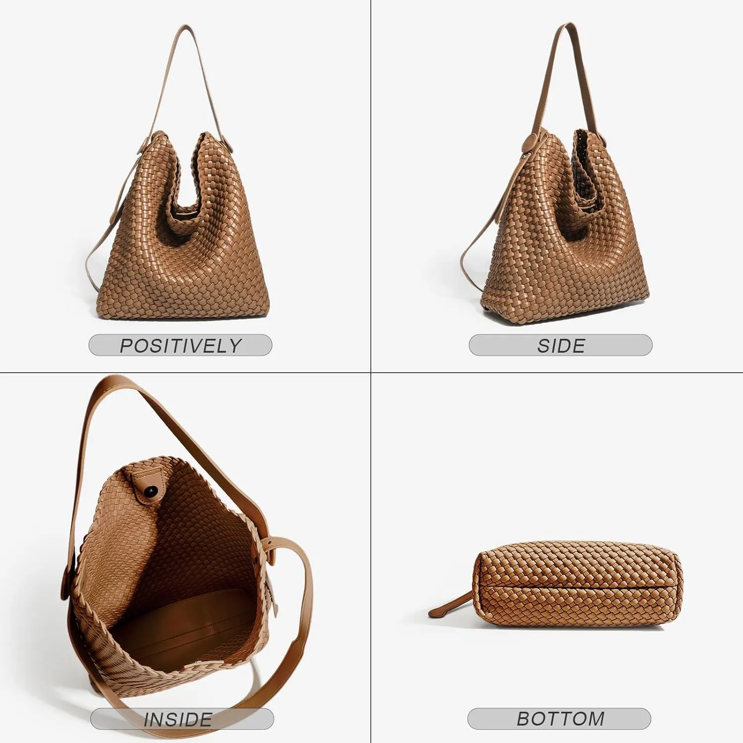Woven Leather Tote Bag for Women Large Woven purses shoulder bag Fashion Shopping Travel Handbags