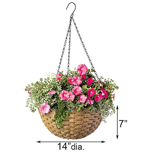 Woven Resin Hanging Baskets with Brackets by Prime Retreat