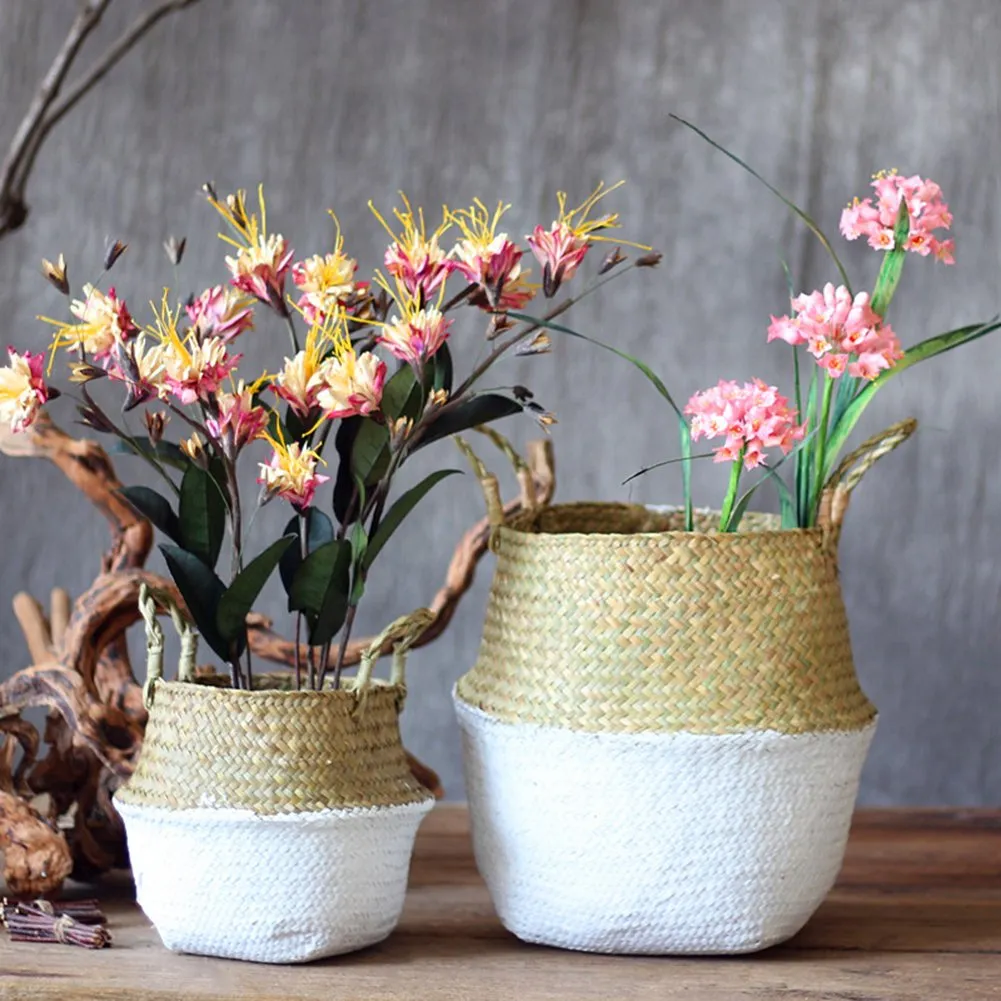 Woven Seagrass Flower Baskets Garden Flower Pot Xl