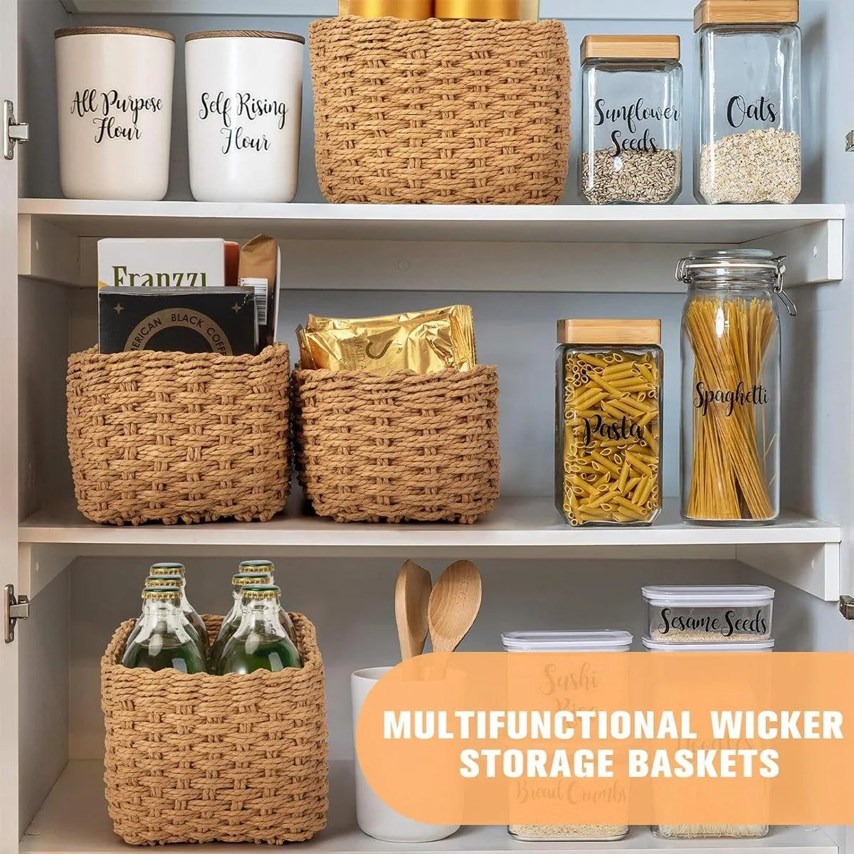 Woven Storage Basket Organizer 4PCS