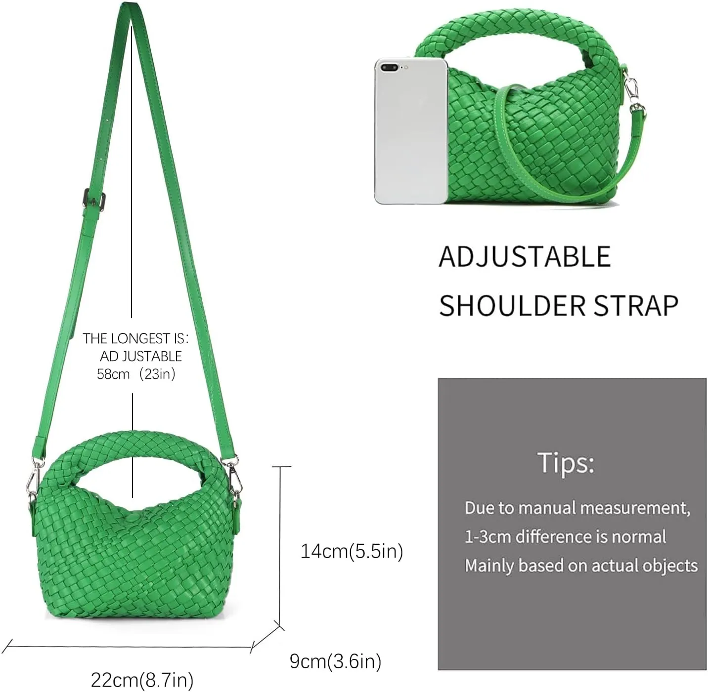 Woven Tote Bag for Women Soft Leather Tote Handbags Fashion Woven Shoulder Bag for Women Daily，Shopping