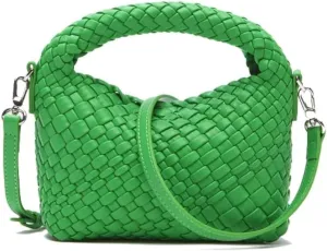 Woven Tote Bag for Women Soft Leather Tote Handbags Fashion Woven Shoulder Bag for Women Daily，Shopping