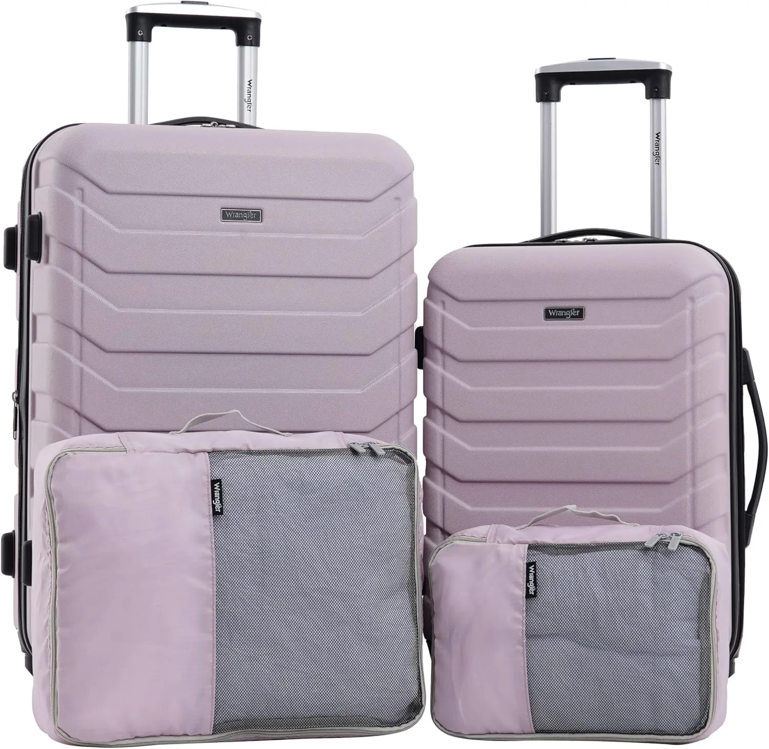 Wrangler Miami Luggage & Packing Cubes, Burnished Lilac, 4 Piece Set