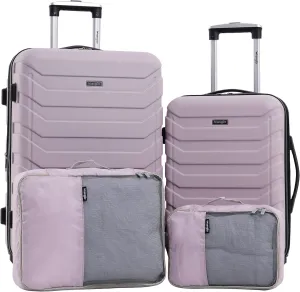 Wrangler Miami Luggage & Packing Cubes, Burnished Lilac, 4 Piece Set
