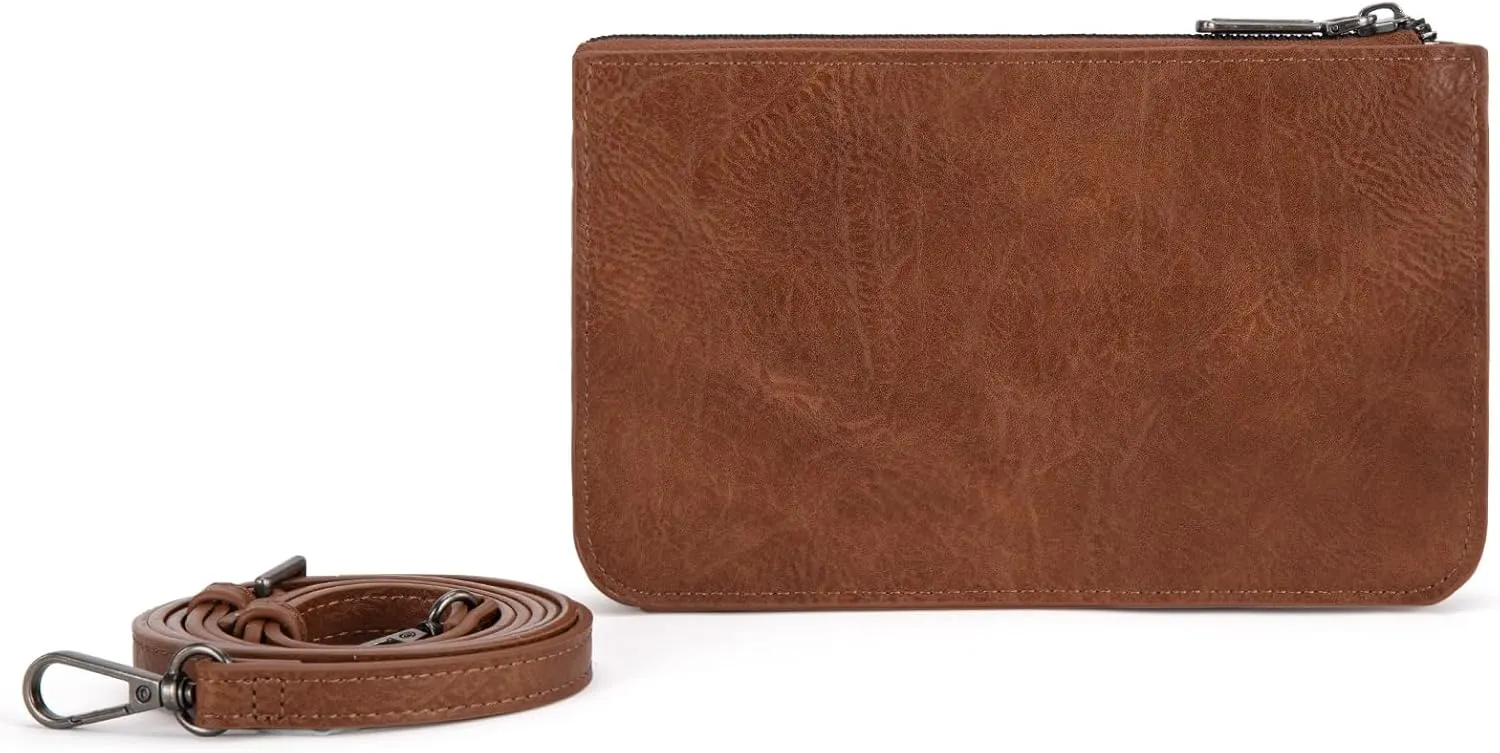 Wrangler RFID Crossbody Wallet Purse Vegan Leather Small Purses for Women with Phone Pocket and Adjustable Strap