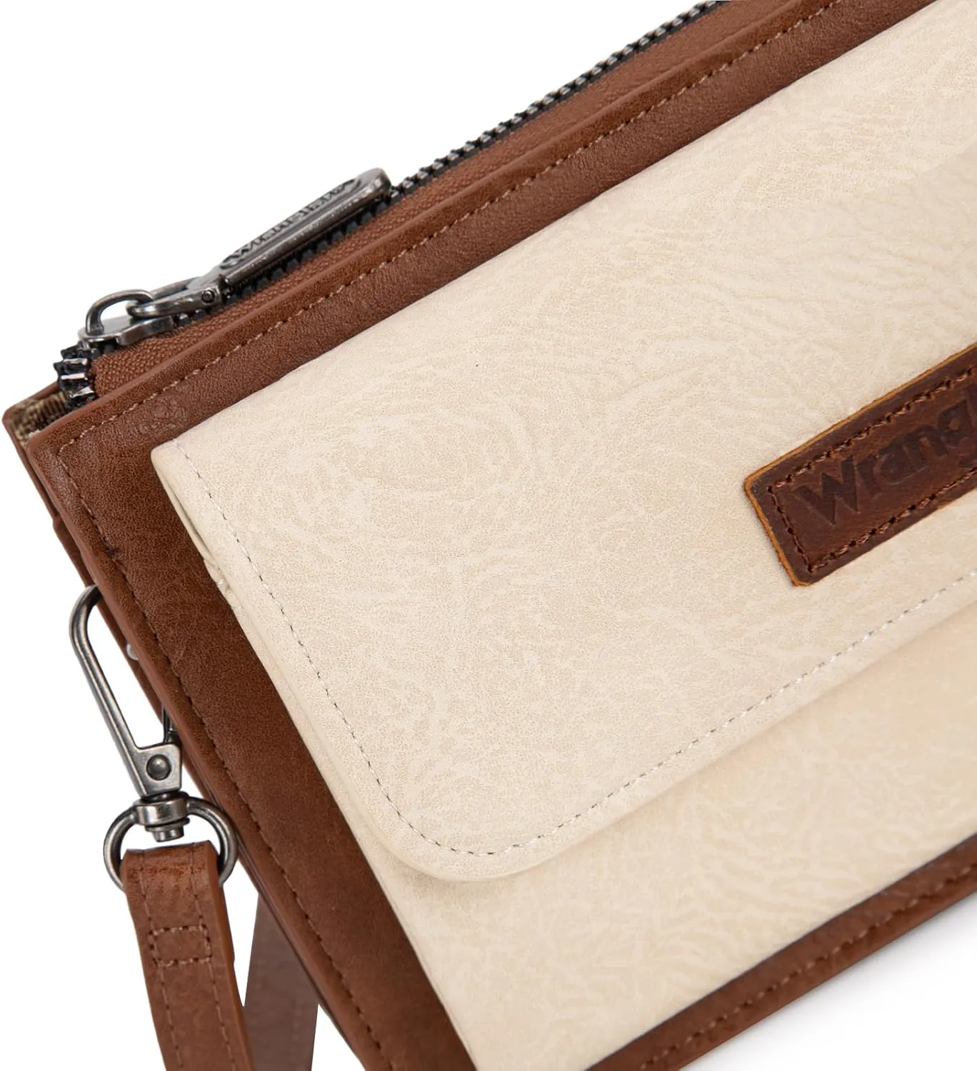 Wrangler RFID Crossbody Wallet Purse Vegan Leather Small Purses for Women with Phone Pocket and Adjustable Strap
