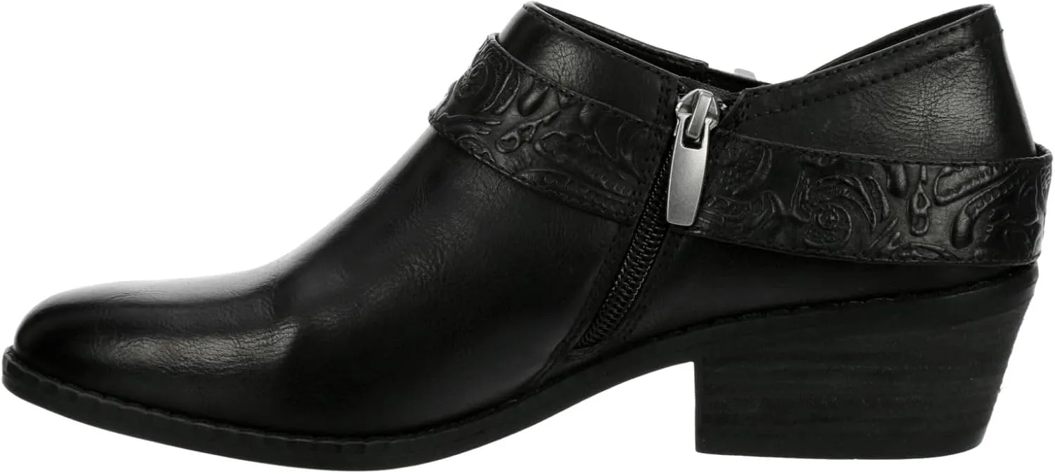 XAPPEAL Jodie - Women's Faux Leather Western Low Heel Ankle Bootie