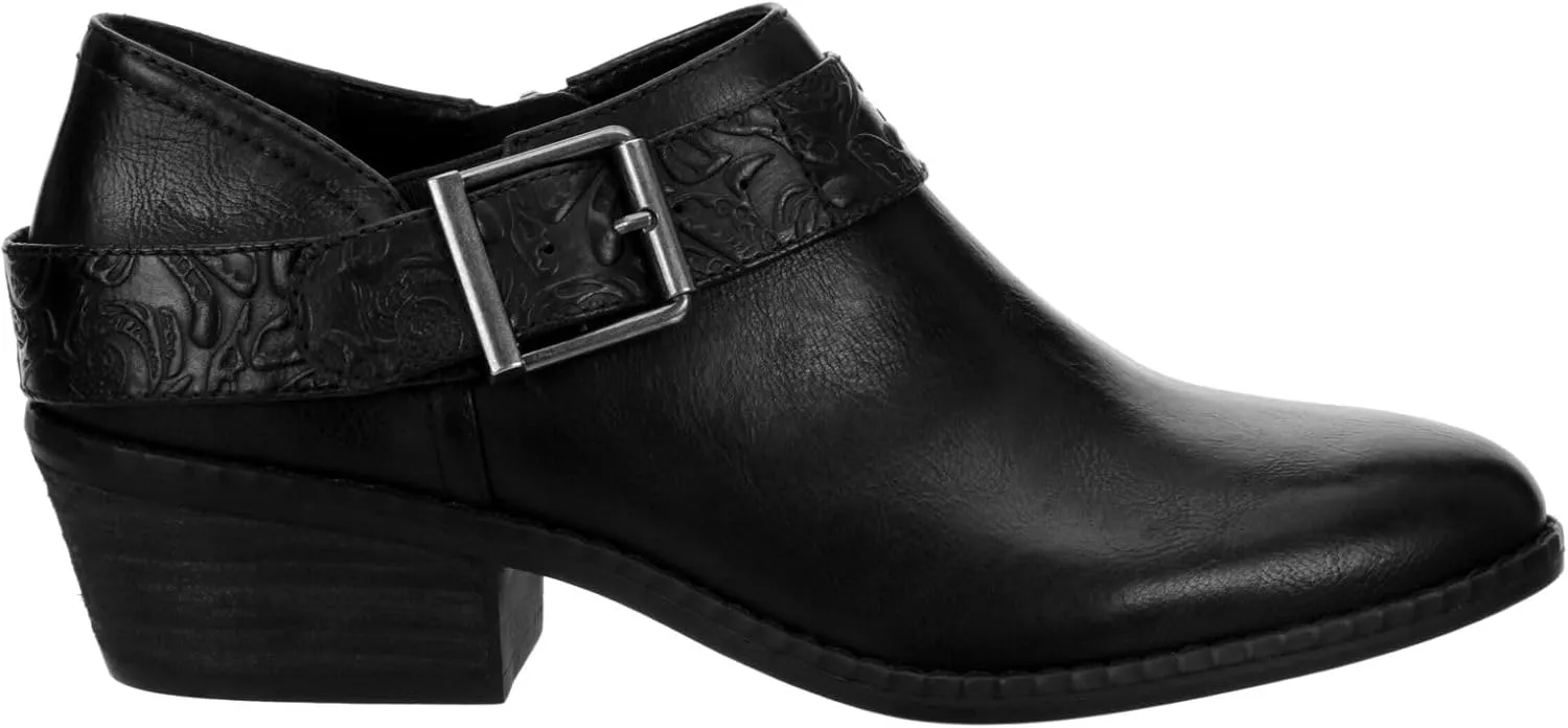 XAPPEAL Jodie - Women's Faux Leather Western Low Heel Ankle Bootie