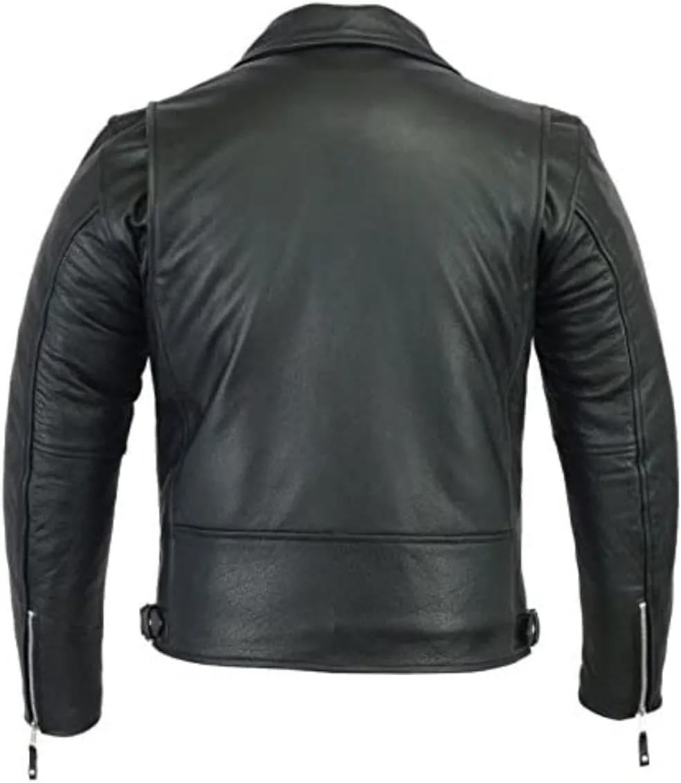 Xelement B7800 'Queenie' Women's Leather Motorcycle Jacket - Fitted Genuine Leather Coat for Women
