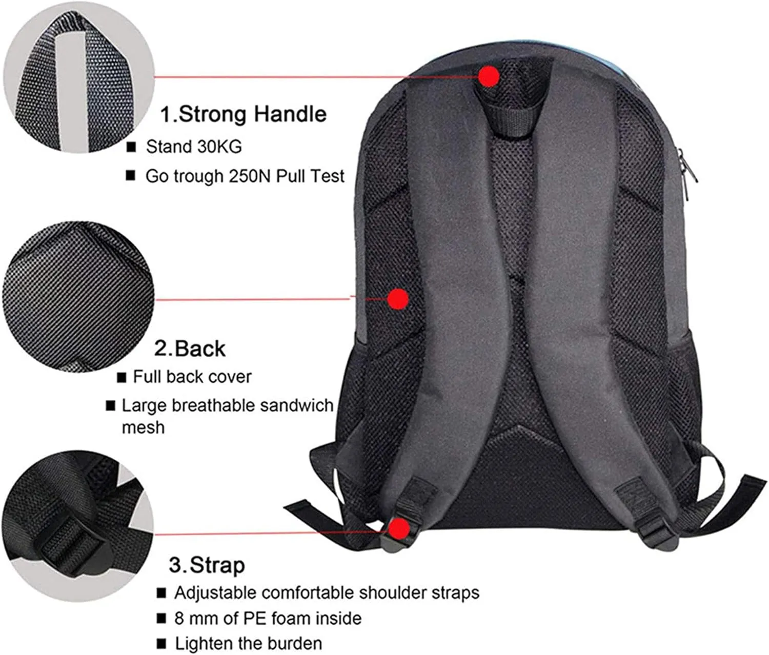 Xoenoiee Colored Paint Wolf Print 3D Backpack and Lunch Bag Set for Elementary Kids School Bag Junior Children Teens Bookbag Lightweight Schoolbag Bag Pack 3 in 1