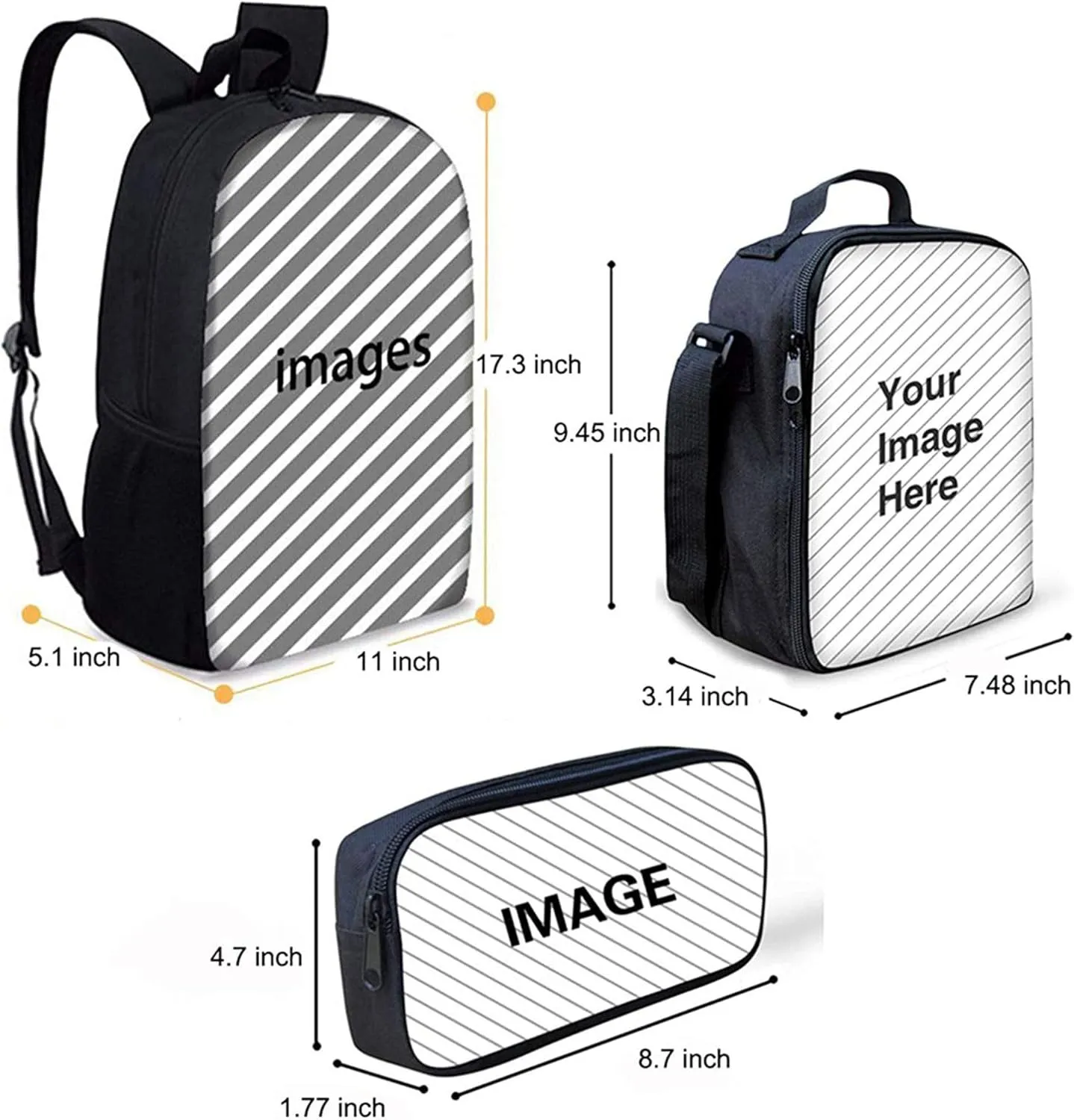 Xoenoiee School Bags Set of 3, King Corgi Dog Print Fashion Rucksack Bag Bookbag Backpack Shoulder Daypack   Insulated Lunch Bag   Pencil Case for Teenager