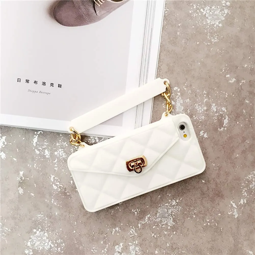 Yatchen Wallet Case for iPhone 16 Plus,Crossbody Phone Case with Lanyard Strap Cute Flip Folio Credit Card Holder Soft Silicone Girls Lady Handbag Cover for iPhone 16 Plus White