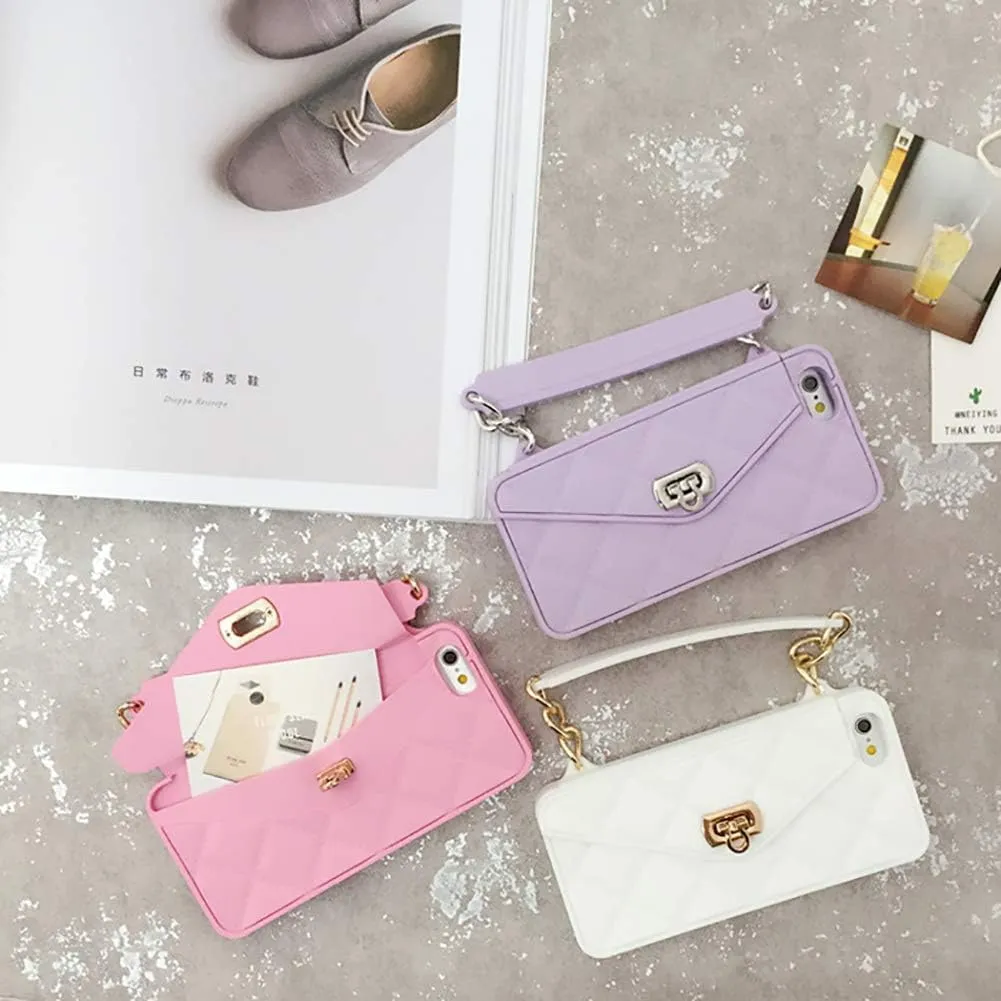 Yatchen Wallet Case for iPhone 16 Plus,Crossbody Phone Case with Lanyard Strap Cute Flip Folio Credit Card Holder Soft Silicone Girls Lady Handbag Cover for iPhone 16 Plus White