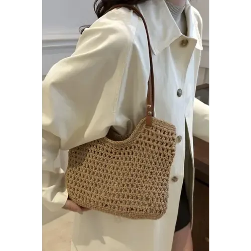 Yeppi Openwork Woven Tote Bag