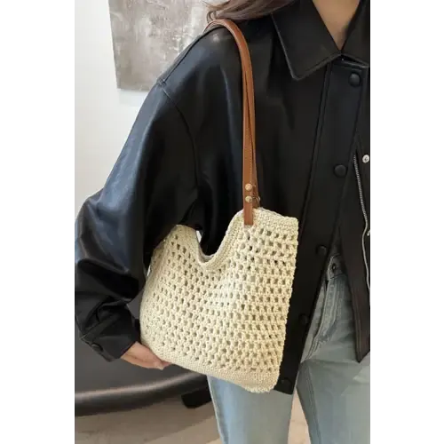 Yeppi Openwork Woven Tote Bag