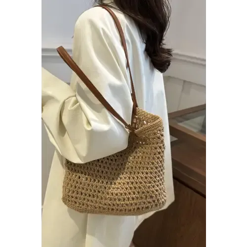 Yeppi Openwork Woven Tote Bag