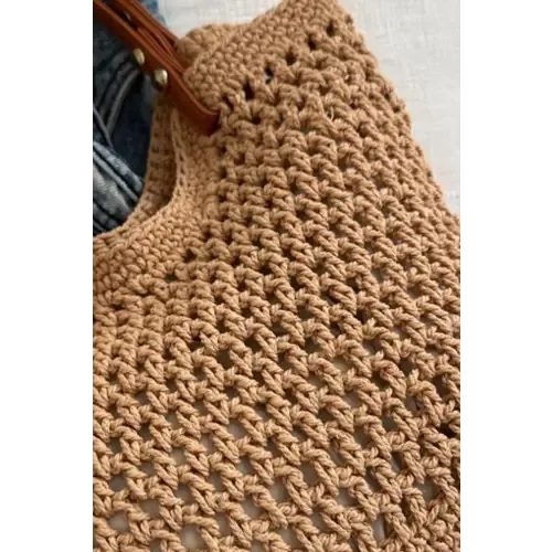 Yeppi Openwork Woven Tote Bag