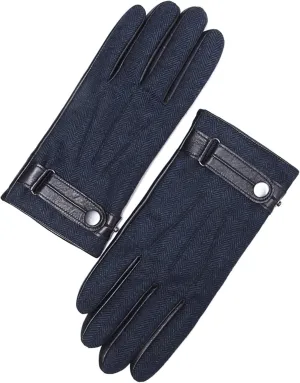 YISEVEN Men's Touchscreen Winter Sheepskin Leather Dress Gloves Wool Lined