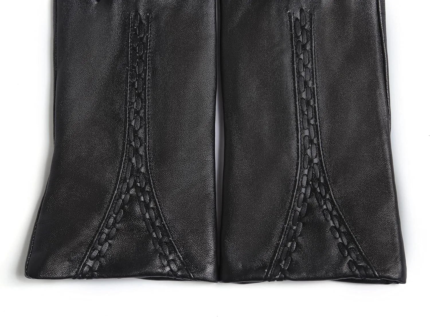 YISEVEN Women Winter Lambskin Touch Leather Gloves Fleece Lined