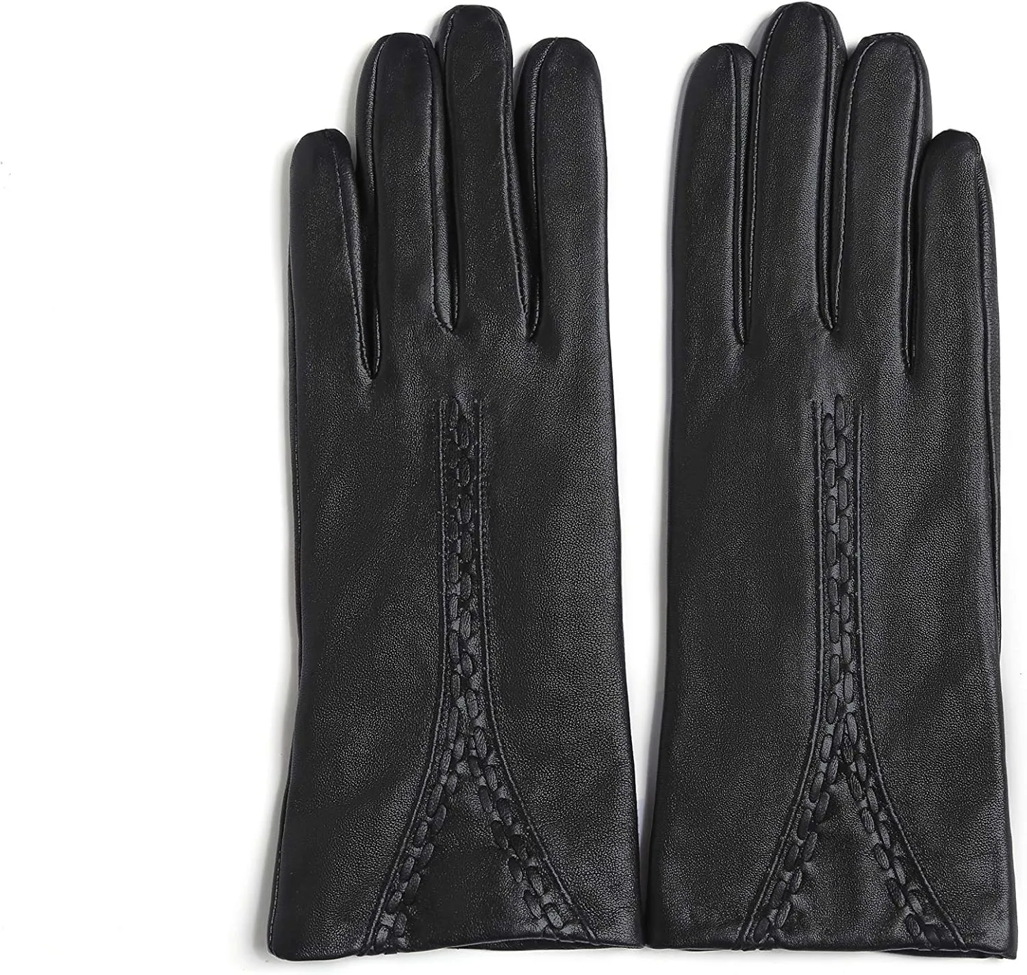 YISEVEN Women Winter Lambskin Touch Leather Gloves Fleece Lined