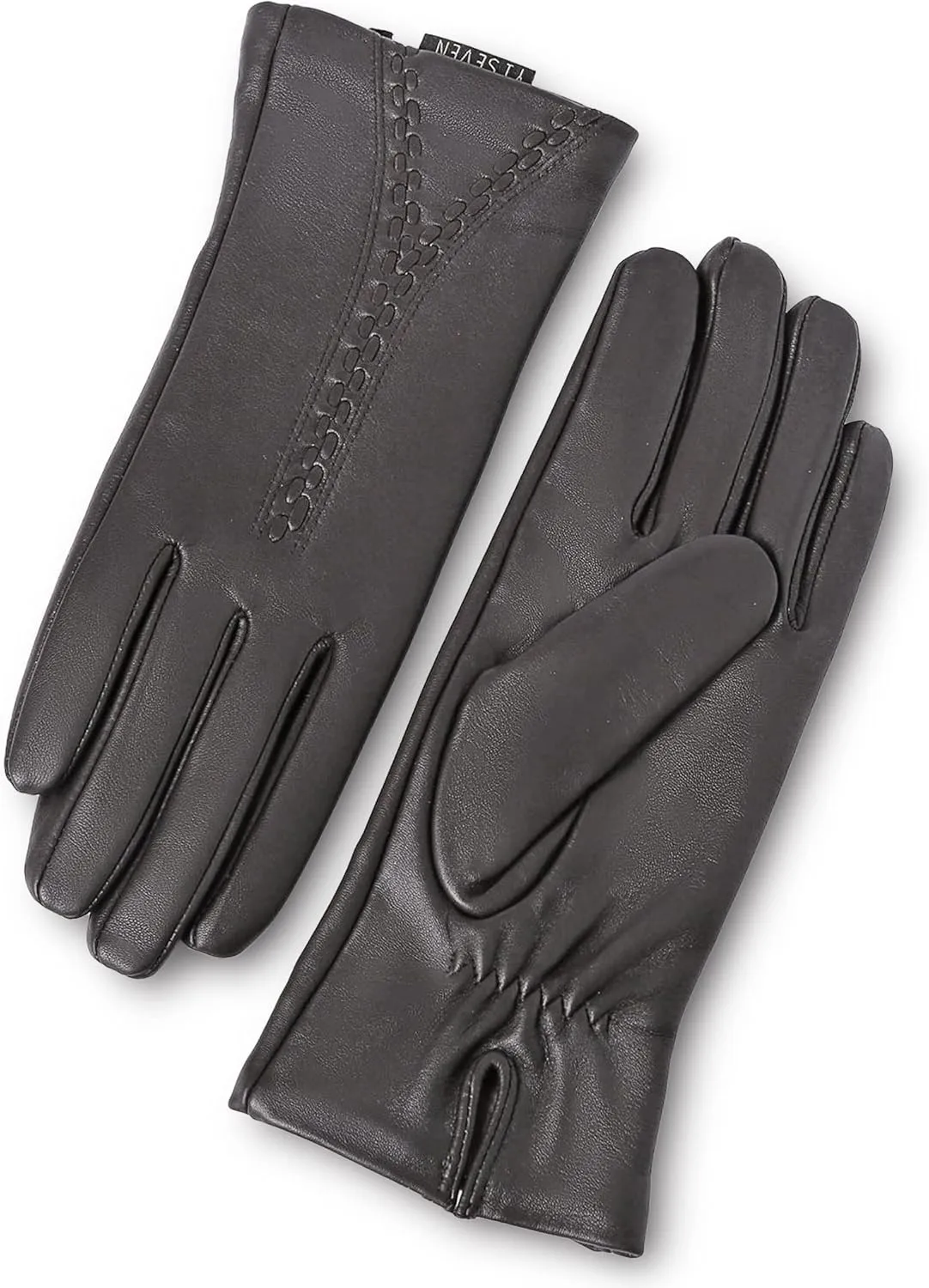 YISEVEN Women Winter Lambskin Touch Leather Gloves Fleece Lined