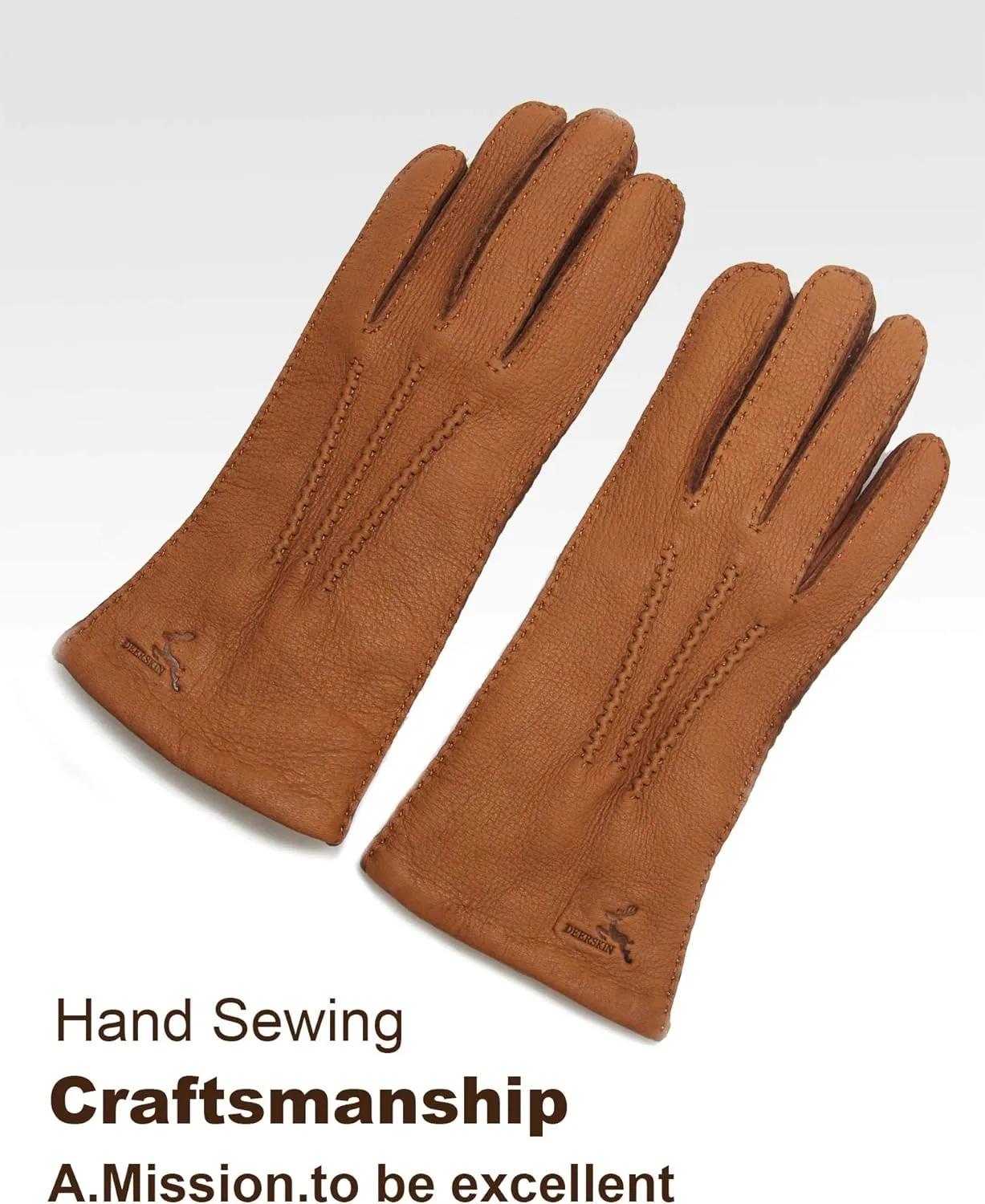 YISEVEN Women's Deerskin Leather Gloves Hand Sewn