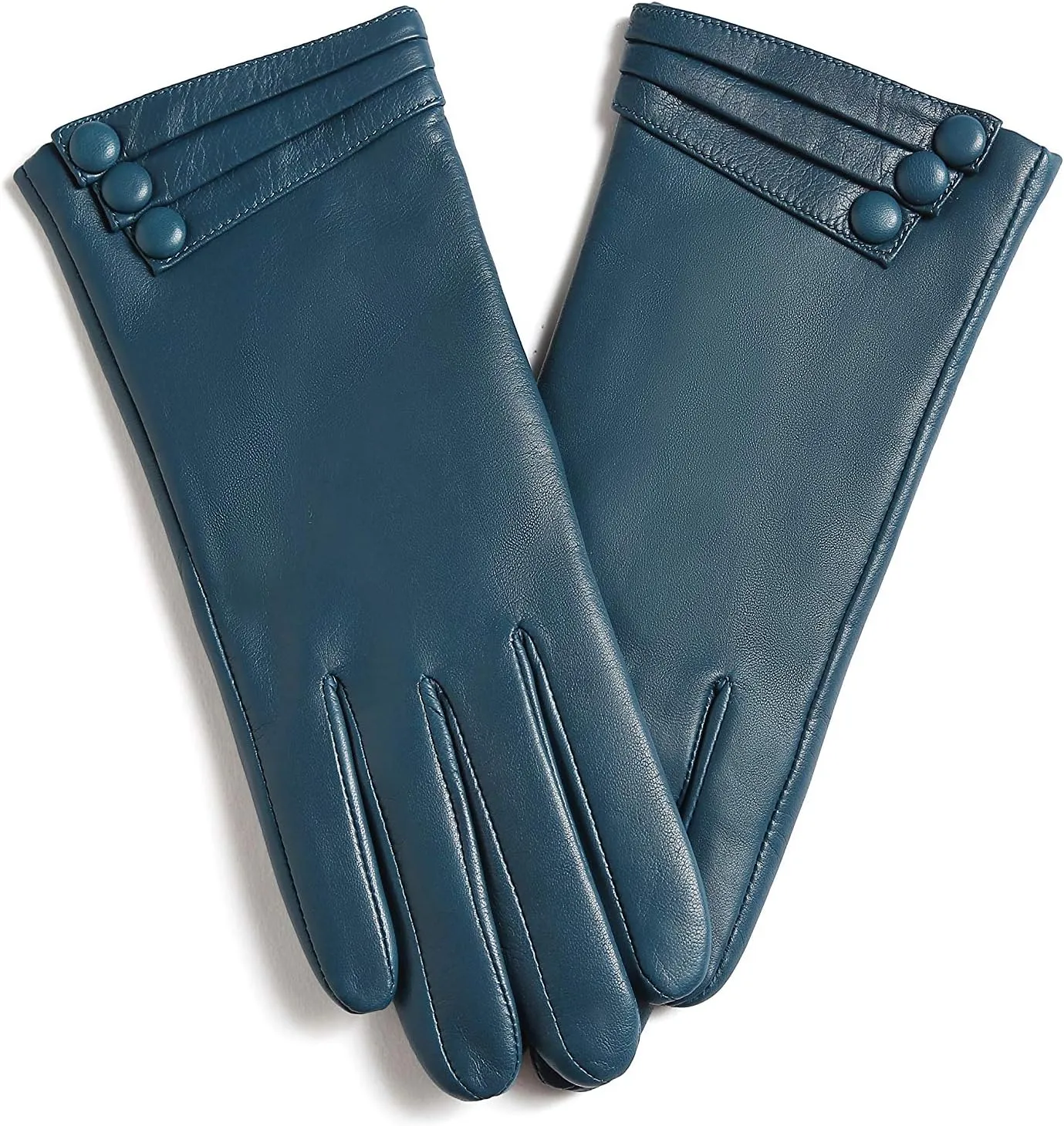 YISEVEN Women's Winter Driving Touchscreen Leather Gloves Wool Lined Buttoned Cuff